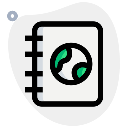 Notebook guide globe grid spiral icon
