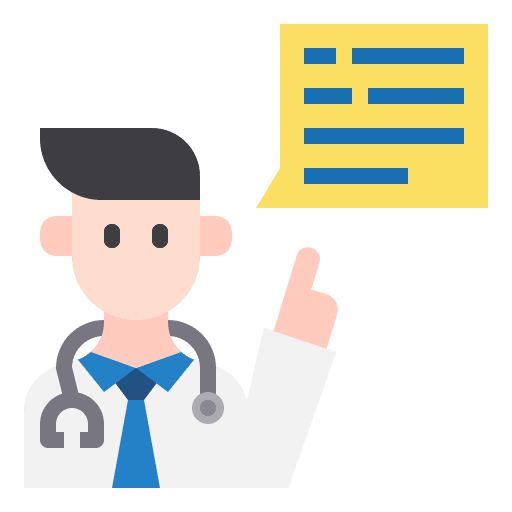 Doctor chat box coronavirus social icon