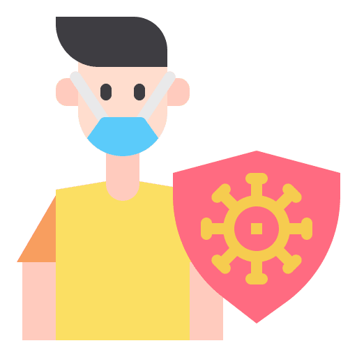 Man coronavirus virus healthcare icon Man coronavirus virus healthcare icon