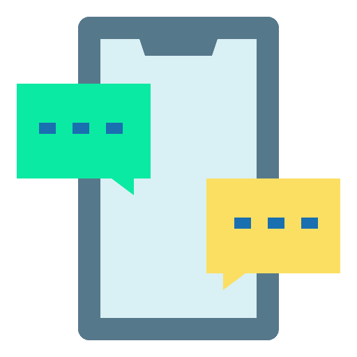 Smartphone communication distance chat icon Smartphone communication distance chat icon