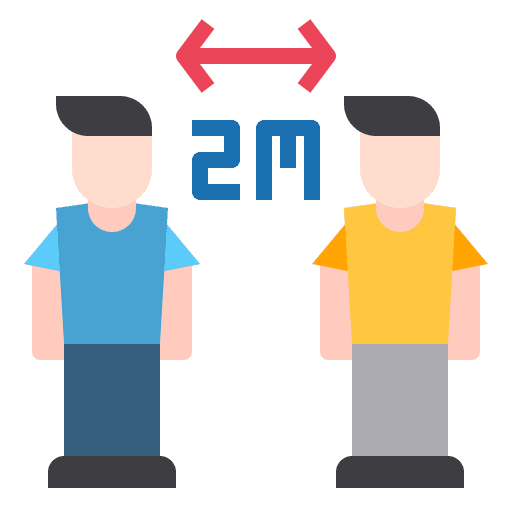Social distancing healthcare and medical lineal coronavirus icon