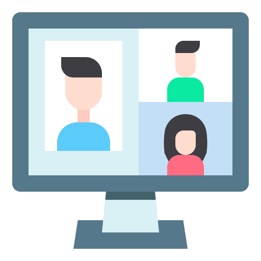 Video conference person coronavirus healthcare icon