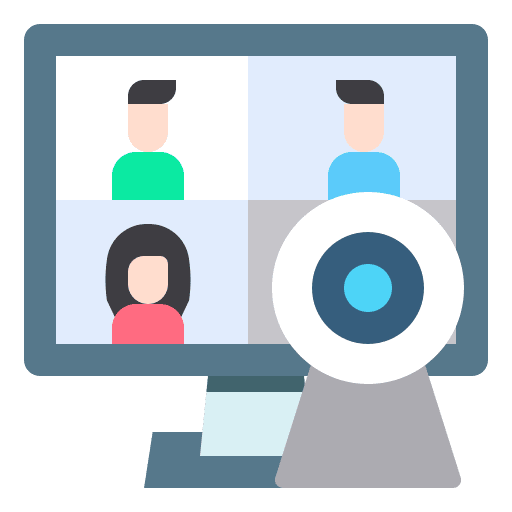 Video conference social communications meeting icon