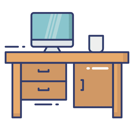 Computer furniture and household desktop computer icon