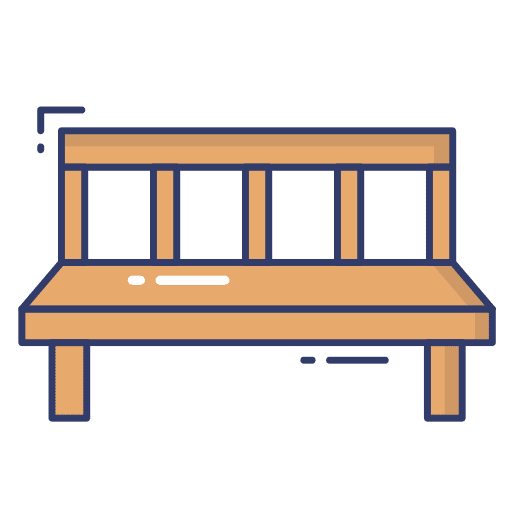 Bench wood furniture and household bench icon
