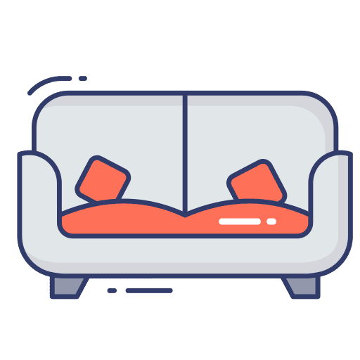 Sofa couch furniture and household sofa icon