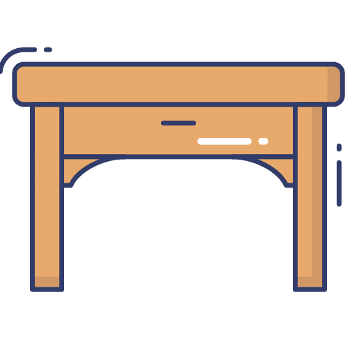 Table furniture and household table drawer icon