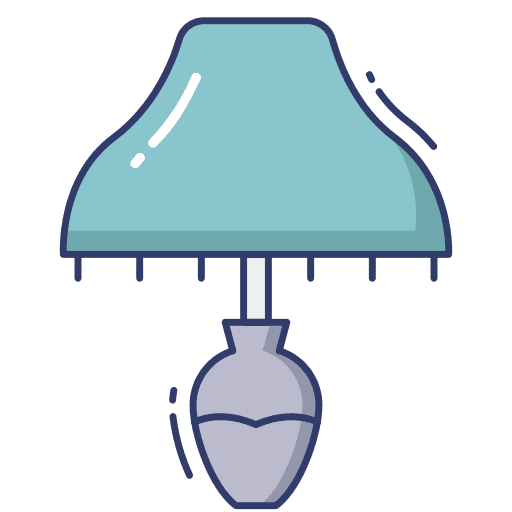 Table lamp furniture and household light illumination icon