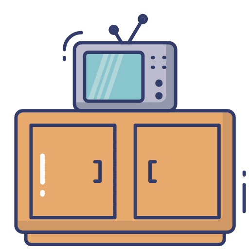 Tv table television furniture and household cabinet icon