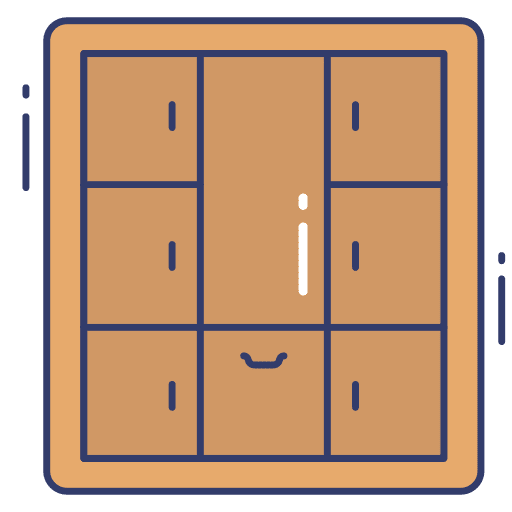 Cabinet furniture and household drawers closet icon
