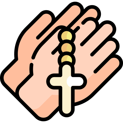 Pray rosary sign cultures icon