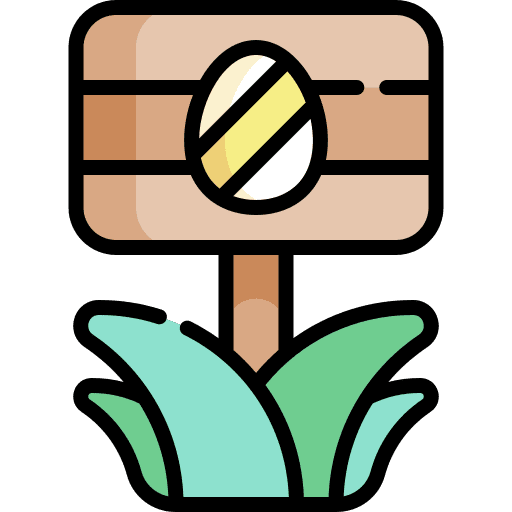 Egg hunt directional sign egg hunt signaling icon