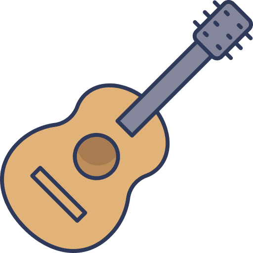 Guitar orchestra guitar music and multimedia icon