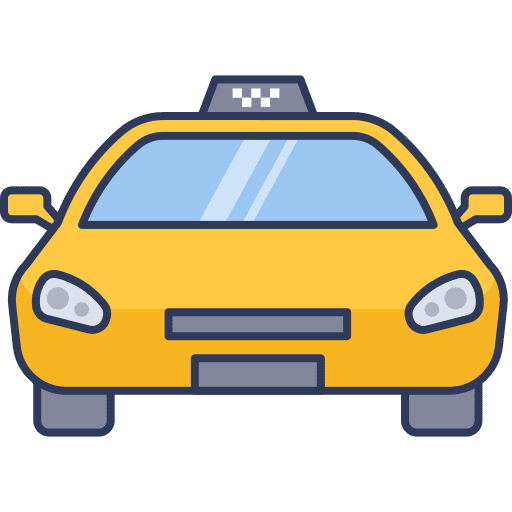 Cab transportation automobile taxi icon
