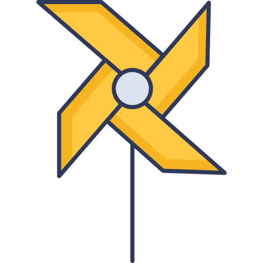 Pinwheel wind toy kid and baby icon