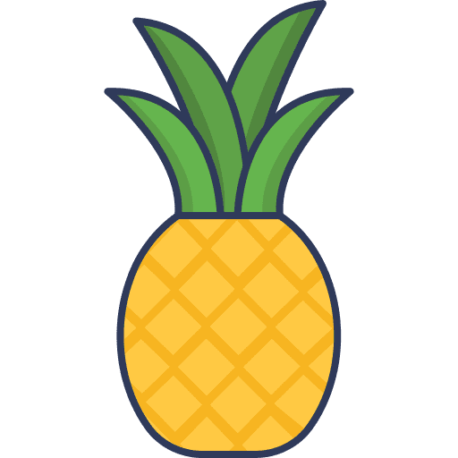 Pineapple vegan food and restaurant fruit icon