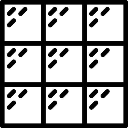 Glass wall improvement decoration construction and tools icon