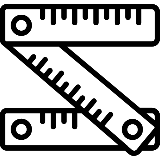 Ruler construction and tools improvement home repair icon