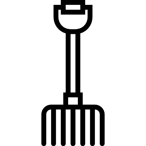 Rake farming and gardening tools and utensils rake icon