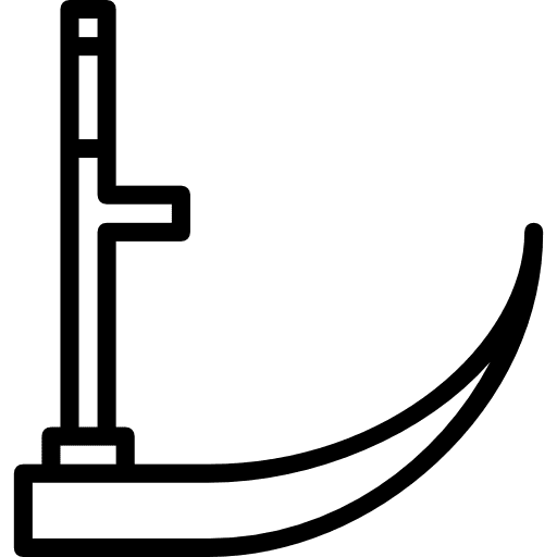 Scythe farm agriculture equipment icon