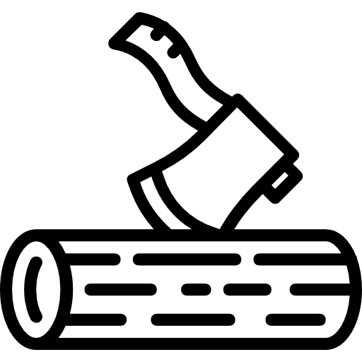 Woodcutter chopping construction and tools ax icon