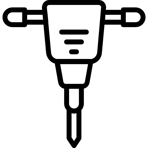Jackhammer repairing work construction icon