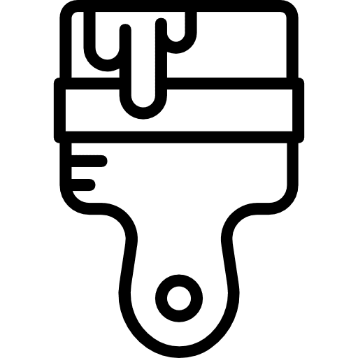 Paint brush repair tools and utensils construction icon