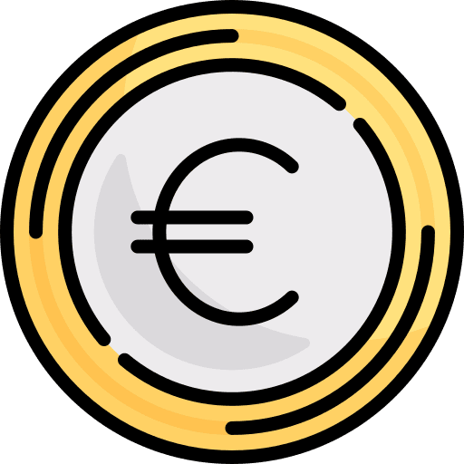 Euro coin business currency icon