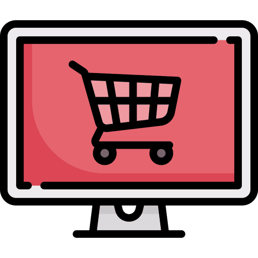 Online shop shopping cart broswer ecommerce icon
