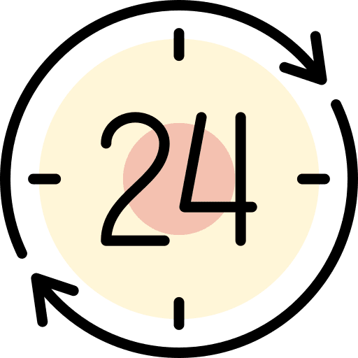 24 hours clock 24 hours convenience icon