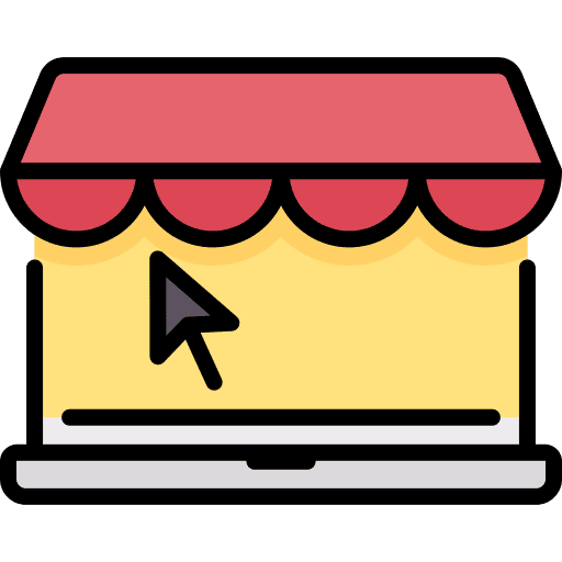 Online shop dollar laptop online shop icon