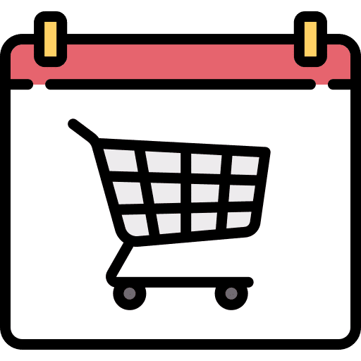 Sales schedule commerce and shopping organization icon