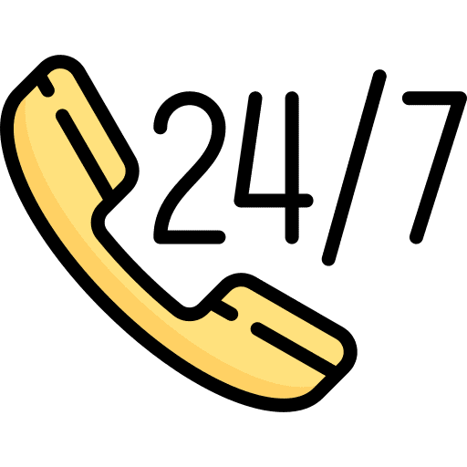 24 hours phone call communications info icon