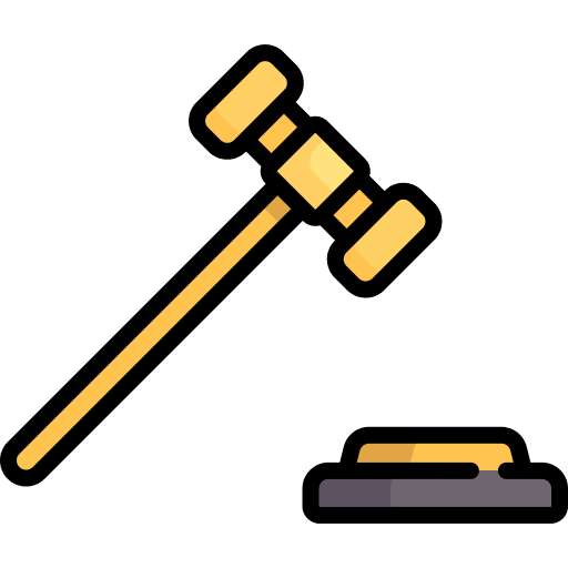 Auction hammer judge law icon