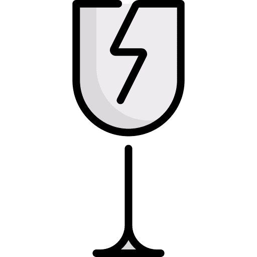 Fragile delivery broken glass icon