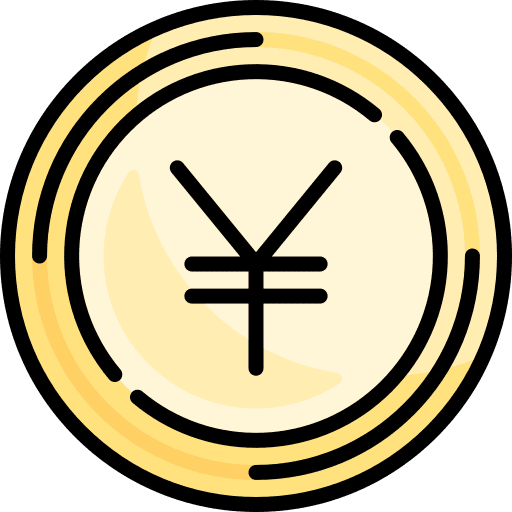 Yen commerce and shopping yen coin icon