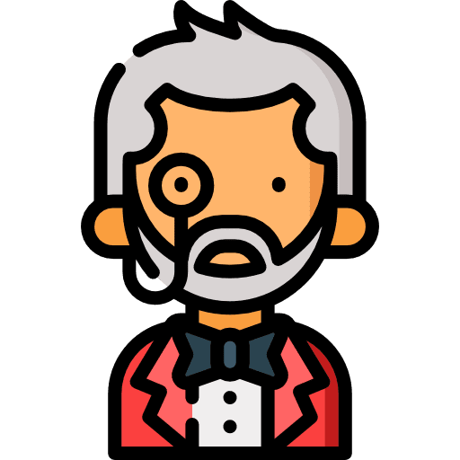 Butler waiter boy monocle icon