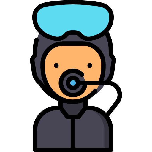 Diver athletic people avatars icon