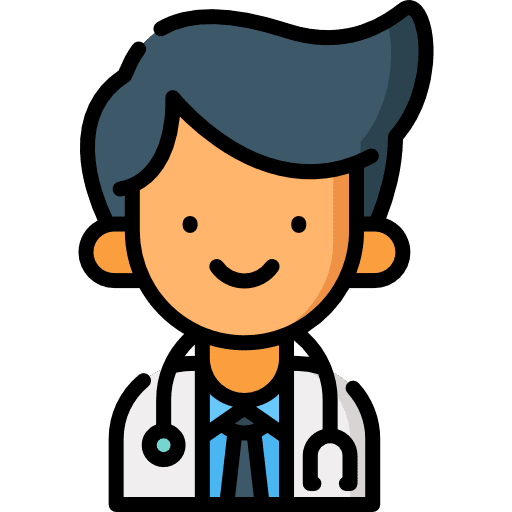 Doctor scientist loupe clinic icon