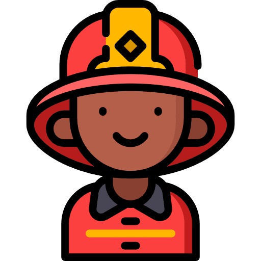 Firefighter people occupation professions and jobs icon
