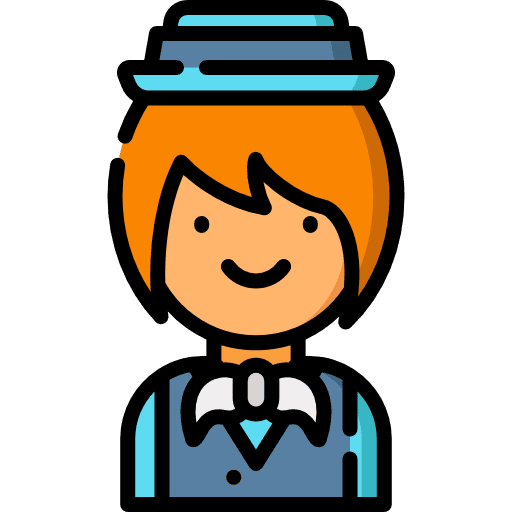 Guide woman people museum icon