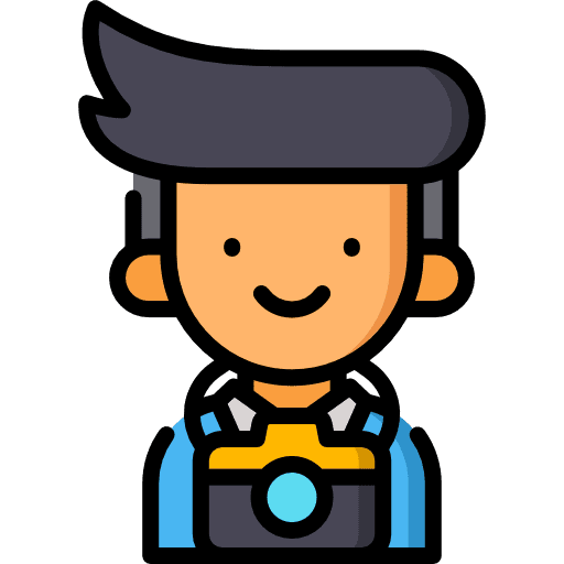 Photographer flash people camera icon