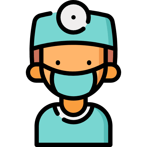 Surgeon woman doctor health icon