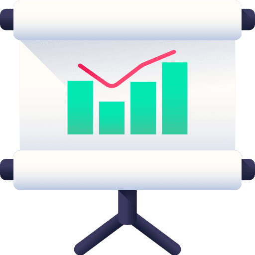 Presentation financial statistics chart icon Presentation financial statistics chart icon