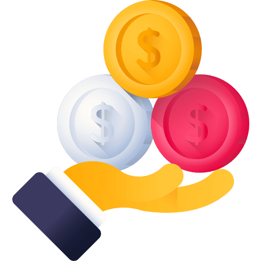 Profits coins business and finance get money icon Profits coins business and finance get money icon