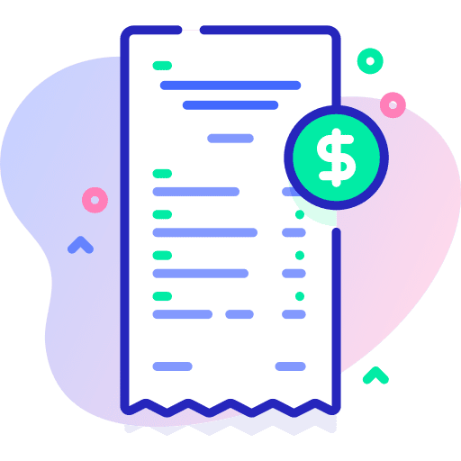 Bill invoice ticket validating ticket icon