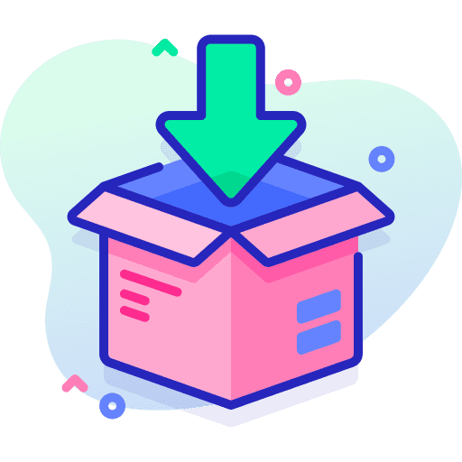 Delivery box packing list inside collect icon