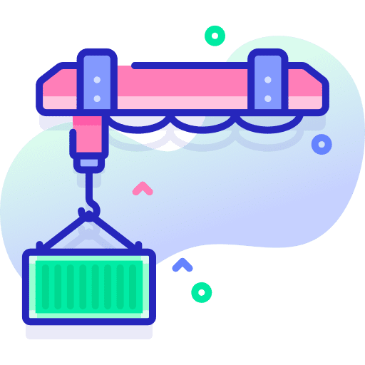 Crane shipping and delivery construction construction and tools icon