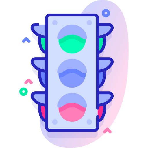 Traffic lights buildings business stop icon