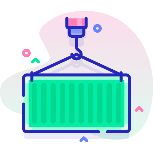 Crane containers lift shipping icon